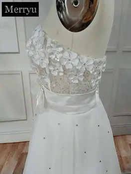 3D Blomster perle Pynt Illusion blonder Korte Kæreste Bryllup DressA Linje 2020 Nye Enkle brudekjoler Vestido de noiva 12766