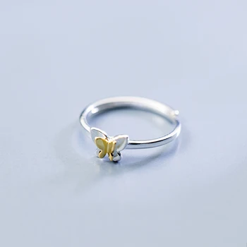 MloveAcc Hot Salg 925 Sterling Sølv Dancing Butterfly Elegante Ringe til Kvinder, Mode Smykker Gave S925 130