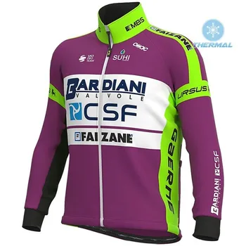 2020 Team BARDIANI CSF Termisk Cykling Jersey Og Bib Pants Sæt Vinteren uldne lange-langærmet 9D gel pude