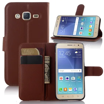 For Samsung Galaxy J3 2016 J310 Flip Læder Phone Case for Samsung Galaxy J3 2016 Book Stil Tegnebog Stå Flip Case 2984