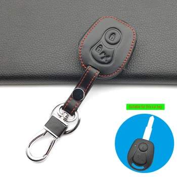Høj kvalitet bil nøglering læder nøgle dække for Ssangyong fjernbetjening 2-knappen bil, smart key tilfælde Vigtigste tilbehør til bilen shell 3387