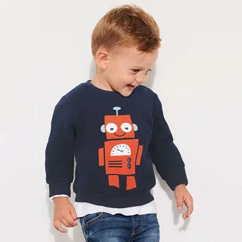 Little maven 2019 autumn baby boys brand clothes children cotton Sweatshirts boy robot print fleece kids outfit C0169 6122