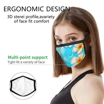 Sommer Dage 3 Custom Design Ansigt Maske Til Voksne Børn Anti Dust Blue Munter Klare Blå Hav Plumeria Blomster Smukke Hav