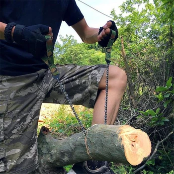 Styrket Forlænget Offentlig Overlevelse Wire Savning Hånd Chain Saw For Camping Vandring Eventyr Mangan Stål Bushcraft Værktøj