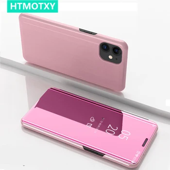 HTMOTXY Smart Vindue Case Til iPhone 11 Stå Farverige Kamera Beskyttelse Til iPhone 12 Mini-11 Pro Xs Antal Xr-X 8 7 Plus Dække Sagen