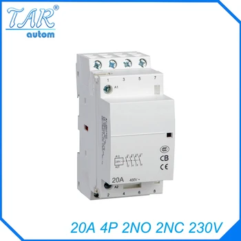 4P 2NO 2N 230V 20A Modulære Normalt Lukket Kontaktor med elektrisk machincal typer af kontaktor Din-skinne Husstand ac kontaktor