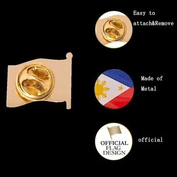 5PCS Filippinerne Flag Broche Nationale Logo Badge Uafgjort Rygsæk Revers Pin Smykker Dekoration