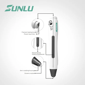 SUNLU SL-400 3D-Print Pen Støtte på 1,75 MM PLA Filament 3D Penne Børn Kradse Uddannelse DIY-Art Værktøjer