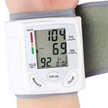Digitalt LCD-Display, som Automatisk Håndled Blood Pressure Monitor Enhed puls Rate Puls Måleren Måler Tonometer Hvid sundhed