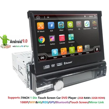 2GRAMauto Stereo lyd CarRadio GPS-Navigation, Bluetooth 1DIN HD 7inch Udtrækkelig Touch Screen Bil Overvåge MP4 SD-FM-USB-afspiller 10111