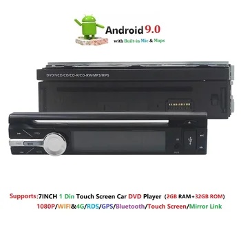 2GRAMauto Stereo lyd CarRadio GPS-Navigation, Bluetooth 1DIN HD 7inch Udtrækkelig Touch Screen Bil Overvåge MP4 SD-FM-USB-afspiller