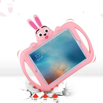Blødt silikone Pad Beskyttende Cover Til ipad mini 1 2 3 5 ipad 2 3 4 Miljømæssige Dejlige Tegnefilm Kanin Børn Tablet-PC ' en Stå Sag