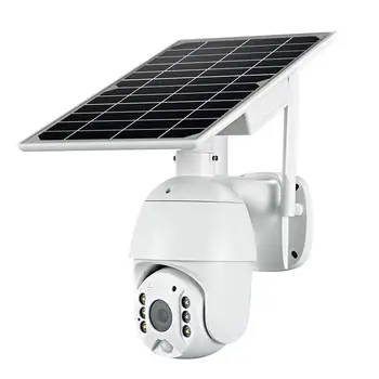 PTZ Solar Panel Interface Sikkerhed Kamera, Webcam 4X 1080P Vandtæt Solpaneler Trådløse Skærm Smart Kamera Overvågning