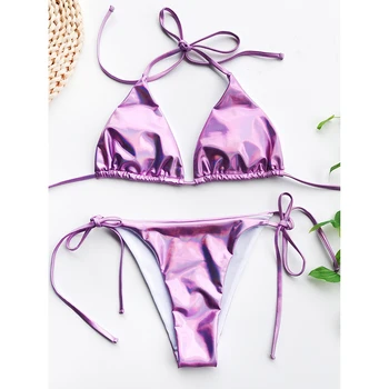 Sexet Micro Bikini 2020 Halterneck Top Badedragt Kvindelige Badetøj Kvinder g-streng Bikini Sæt Bandage Svømning Badetøj til Badning Kulør