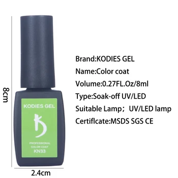KODIES GEL Neon Farve Gel Polish Uv Negle Hybrid Gel Lak 8ML Stærk Soak Off LED-Gellak Primer Manicure Vernis Salon Kunst