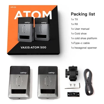 Vaxis ATOM 500 Trådløs Sender, Modtager Seneste Version 1080P HD-Dobbelt HDMI-Billede Video Trådløs Transmission til DSLR Kamera