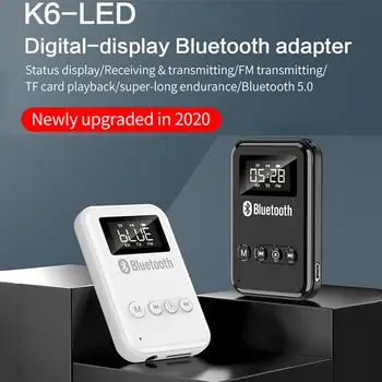 2-i-1 Wireless Audio Transmitter Receiver med LED Display-Indbygget 300 mAh Batteri Audio Bluetooth-5.0-Adapter Til TV-Bil PC