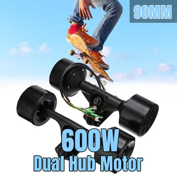 High Power Dobbelt Køre Scooter Hub Motor Kit DC Børsteløs Hjul Motor Fjernbetjening Til Skateboard 600W Elektrisk
