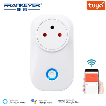 FrankEver Tuya Cloud 10A 16A WiFi Smart Power Socket Israel Overvåge Trådløse Plug Arbejde Med Alexa, Google Startside Smart Husstand