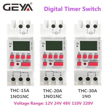 GEYA THC-15 Digital kontaktur Ugentlige Programmerbare Timere 16A 12V 24V 110V 220V 240V Timere 10346