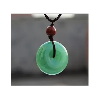 Naturlig grøn jade vedhæng sikker runde jade halskæde til mænd, halskæder til kvinder vedhæng jadeite jade smykker