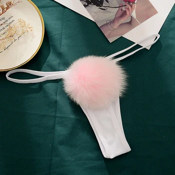 Dame Sexet g-streng Pantie Sød Kanin Hale G-Streng Pels Bolden Bikini T-Back Cosplay Undertøj eksotiske trusser