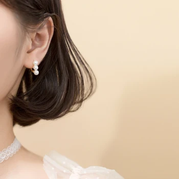 Colusiwei Delikat Tre Perle Øreringe til Kvinder Mode Ægte 925 Sterling Sølv Korea Style Smykker 2020 NYT Design