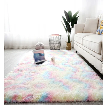 Star Grå Tæppe Rainbow tæppe gradient tie-dye plys tæppe stue sofabord pad tæppe soveværelse tæppe baby kravler mat