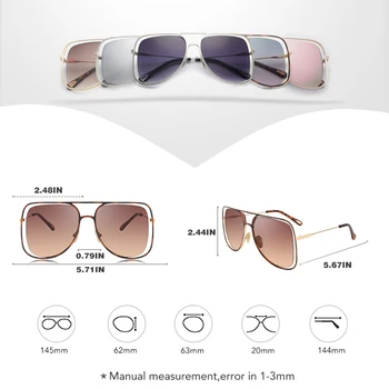 ROYAL PIGE Oversize Square Solbriller Kvinder 2020 Brand Designer Hule Sol Briller Kvindelige Unisex Metal Hule Oculos UV400 ss079