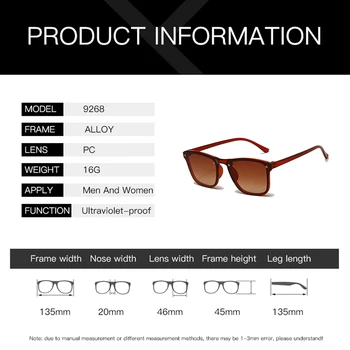 Mode Solbriller Mænd Brand Designer Klassiske Firkantede solbriller UV400 Mandlige Fiskeri Nuancer Kørsel Briller Oculos Masculino