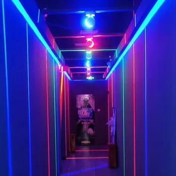 Thrisdar Fjernbetjening 10W RGB Vindue Dør Ramme Væg Lampe Overflade Monteret KTV Korridoren Soveværelse Ray Linje Wall Spot light
