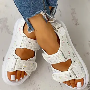 Ny 2020-Kvinder ' s Sommer Sandaler, sko-kvinde Romerske Kvinder er Åben Tå Sko Rhinestones damer Flade Sko Komfortable Beach Sandaler