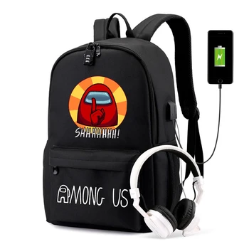 Blandt OS rygsæk Multifunktions USB-Opladning Rejse Lærred Studerende Mochila For Teenagere, Drenge, Piger i Skole Taske