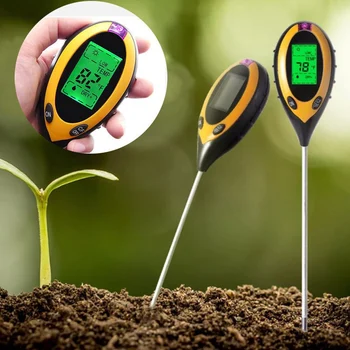 4 In1 Plante Jord PH-Meter Fugt Tester Lys Analyzer Bærbare Temperatur, Sollys Intensitet Måling Analyse Surhedsgrad