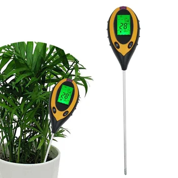 4 In1 Plante Jord PH-Meter Fugt Tester Lys Analyzer Bærbare Temperatur, Sollys Intensitet Måling Analyse Surhedsgrad