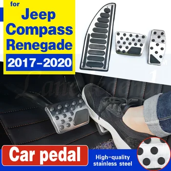 Rustfrit Stål Speederen bremsepedaler Dække Resten Pedaler til Jeep Compass 2017-2020 Renegade Bil Fod Tilbehør