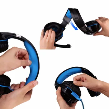 KOTION HVER PS4 Gaming Headset Dyb bas Stereo Casque Kablede Spil Hovedtelefoner til Gaming Hovedtelefoner med Mikrofon til Bærbare PC, PS4