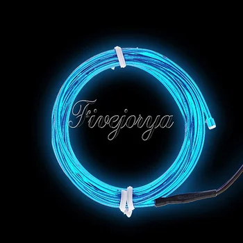 3M EL Wire Fleksibel Neon LED Lys Glød Batteriet Bryllup Part Dekorationer Levering Tilbehør 6 Farver