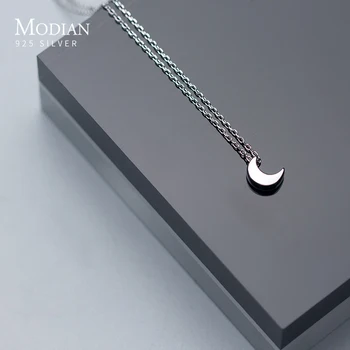Modian Classic Sølv Halvmåne Lille Vedhæng til Kvinder Mode 925 Sterling Sølv, med Søde Stil Halskæde Fine Smykker