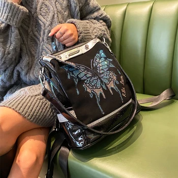 Syninger i kontrast farve rygsæk kvinder 2020 nye diamant kvinders taske med stor kapacitet på dual-use casual skulder taske mochila mujer