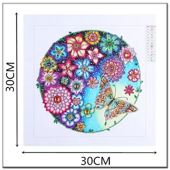 5D DIY Specielt Formet Diamant Maleri Butterfly Diamant Broderi, Blomst Mosaik Cross Stitch Kits Crystal Flerfarvet Indretning 1048