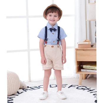 Børn Baby Dreng Sommer Tøj Sæt Herre, Lykkeligt Bryllup Part Børn 1-4T Tøj, T-Shirts+Bukser+Uafgjort Baby Dreng Kostume Passer til
