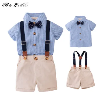 Børn Baby Dreng Sommer Tøj Sæt Herre, Lykkeligt Bryllup Part Børn 1-4T Tøj, T-Shirts+Bukser+Uafgjort Baby Dreng Kostume Passer til