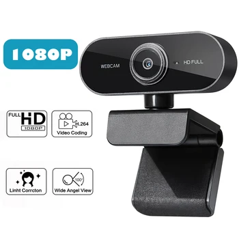 Mini Drejeligt HD 1080P Webcam Computer PC-Web-Kamera med Mikrofon Kameraer til Live Video Broadcast-Opkald Konference Arbejde