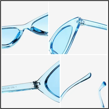 HOOBAN Sexet Cat Eye Solbriller Kvinder Brand Designer Trekant Sol Briller Mode Gennemsigtig Ramme Ocean Farve Linse Nuancer UV400