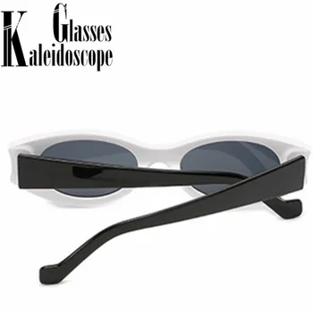 Små Ovale Solbriller Kvinder Personlighed Mærke Deisgn Vintage solbriller til Mænd Sjove Grøn Hvid Sort Brillerne Nuancer UV400