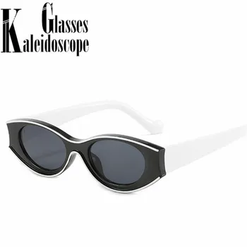Små Ovale Solbriller Kvinder Personlighed Mærke Deisgn Vintage solbriller til Mænd Sjove Grøn Hvid Sort Brillerne Nuancer UV400