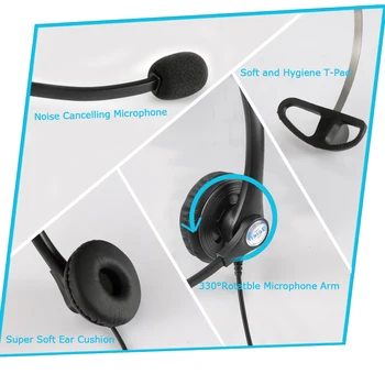 Call Center-Headset med Dobbelt 3,5 mm Jack Telefon Voice Operatøren Kontor støjreduktion Hovedtelefoner Med Mikrofon Til PC