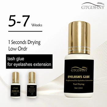 GTGDHNY 10 ml 1 Sekund Hurtig Tørring Stærk Falsk Eye Lash Extension Lim Lim Fastholdelse 5-7 Uger Lav Lugt Mink Eyelash Glue