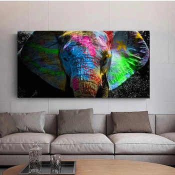 Enkelt farve elefant dyr malerlærred mural decoration maleri